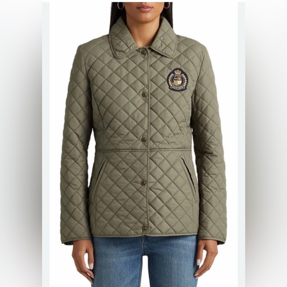 Ralph Lauren Water Repellent Quilted Jacket In Summer Sage size L